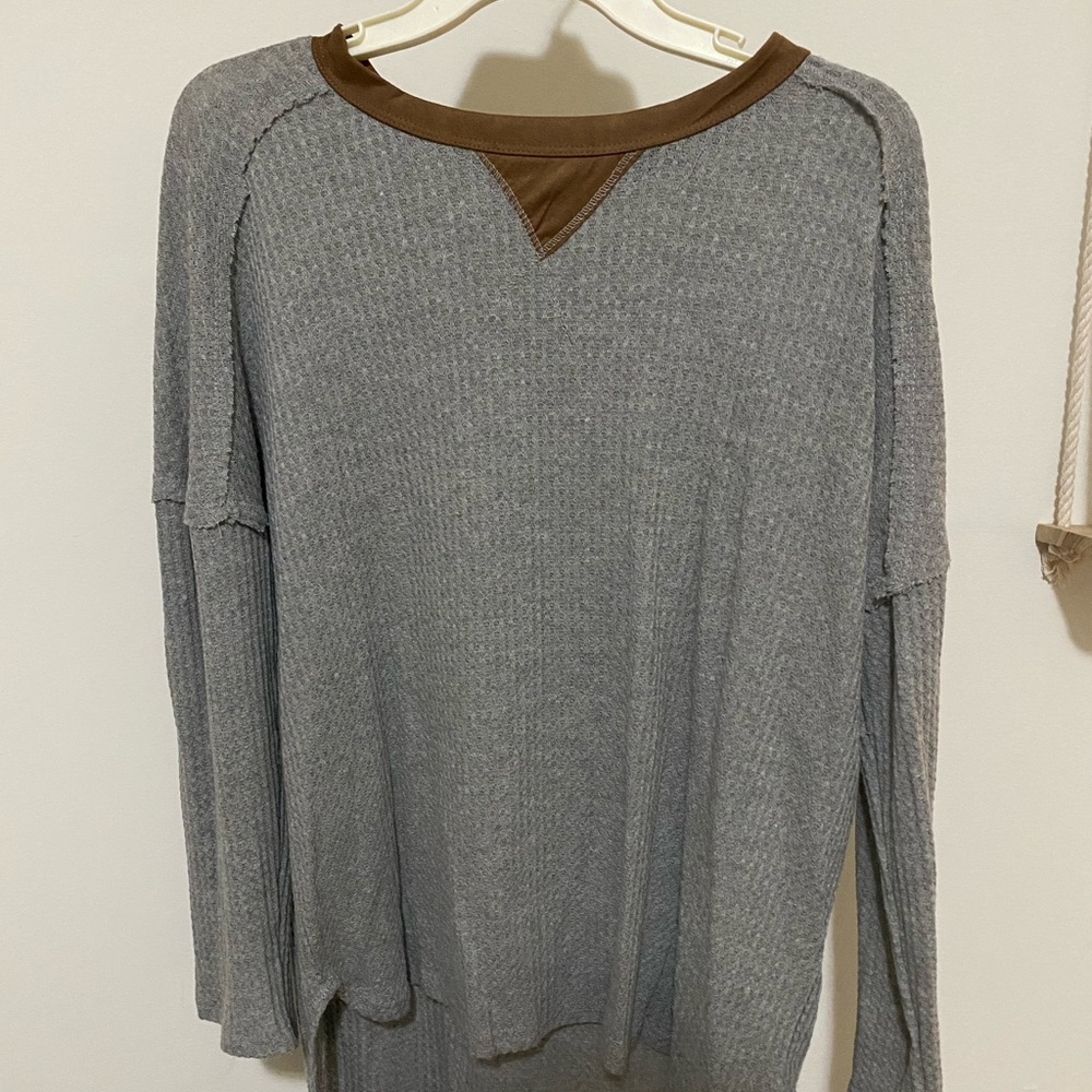 Grey and brown light sweater